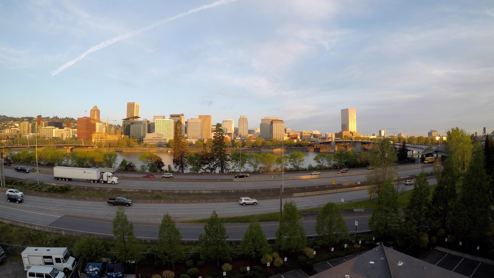 Picture of Particle's logo on the wall